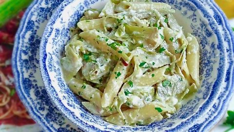 pasta con carciofi e ricotta