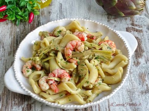 Pasta Gamberi E Carciofi Ricetta Con Foto Passo Passo Il Cuore In Pentola