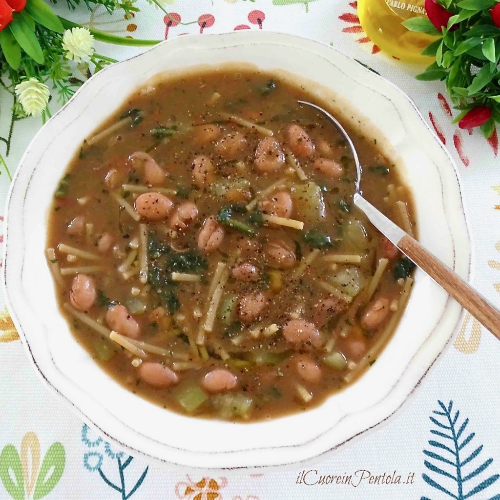 pasta con fagioli freschi  siciliana