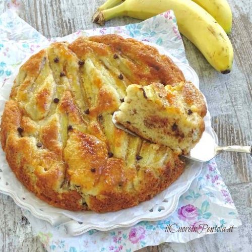 Torta Di Banane, Noci E Gocce Di Cioccolato - Ricetta Il Cuore In Pentola