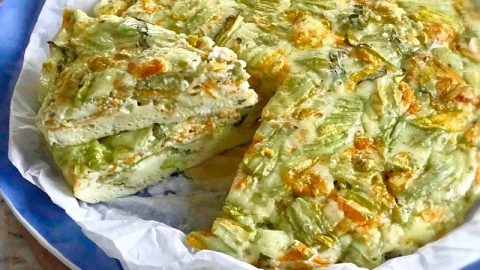 frittata con fiori di zucca