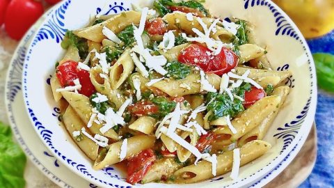 pasta spinaci e pomodorini