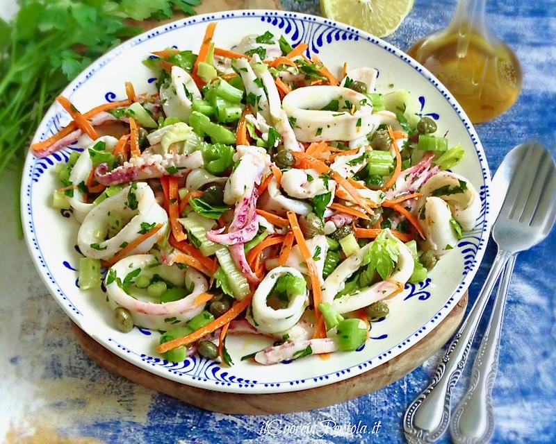 insalata di calamari con verdure